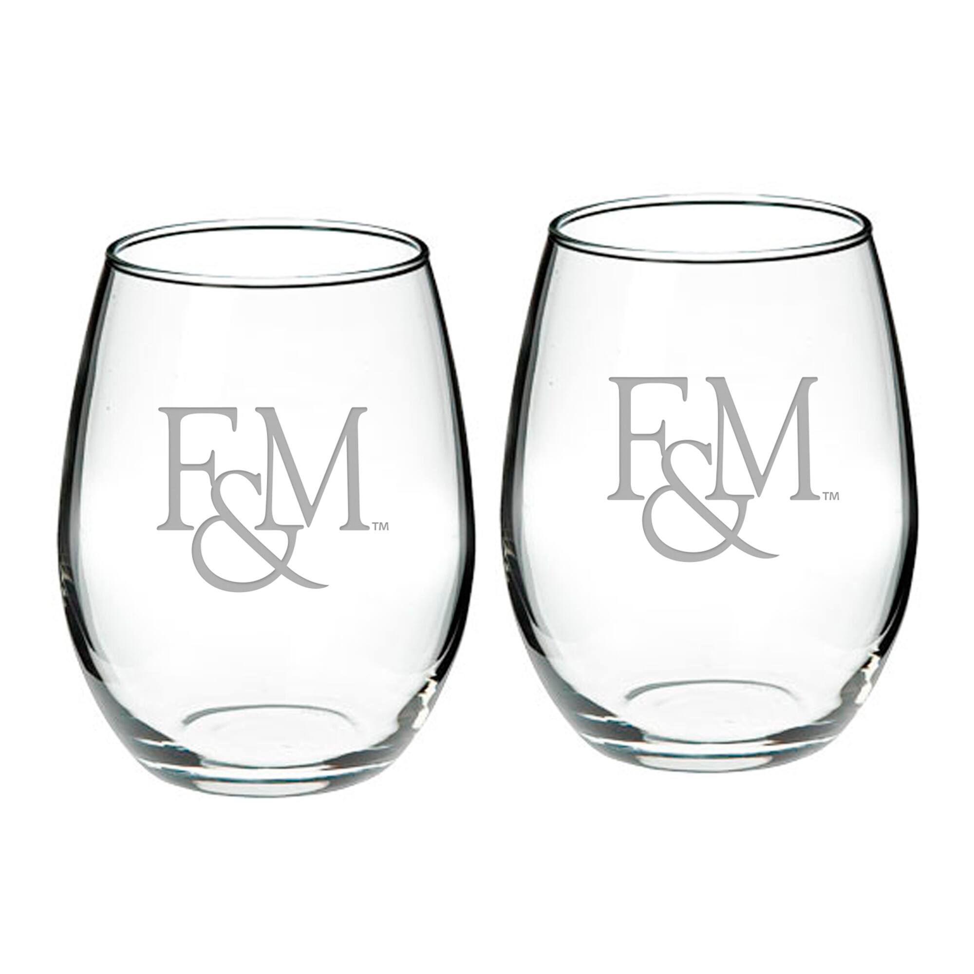 Jardine - Franklin & Marshall Diplomats 21oz. 2-Piece Stemless Wine Glass Set - Multicolor
