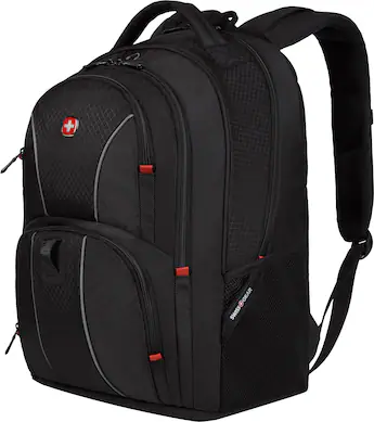 black wenger by swiss gear backpack for laptop SWISSGEAR Voyager USB 21.5" Travel the main compartment has a padded laptop compartment and a zippered pocket for your personal items SwissGear - SA1010 Laptop Backpack