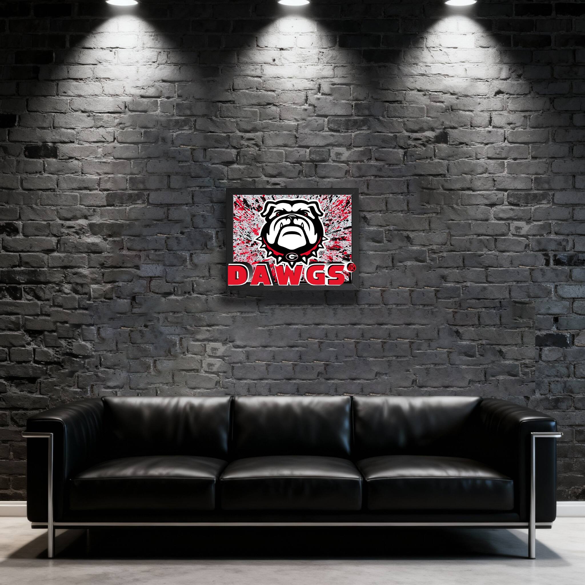Alt View 1. Sporticulture - Georgia Bulldogs 14" x 18" Framed 3D Lenticular Art - Red.
