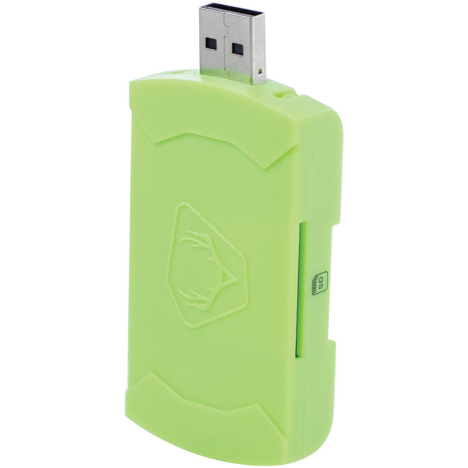Alt View 4. HME - 4:1 Card Reader - Neon Green.