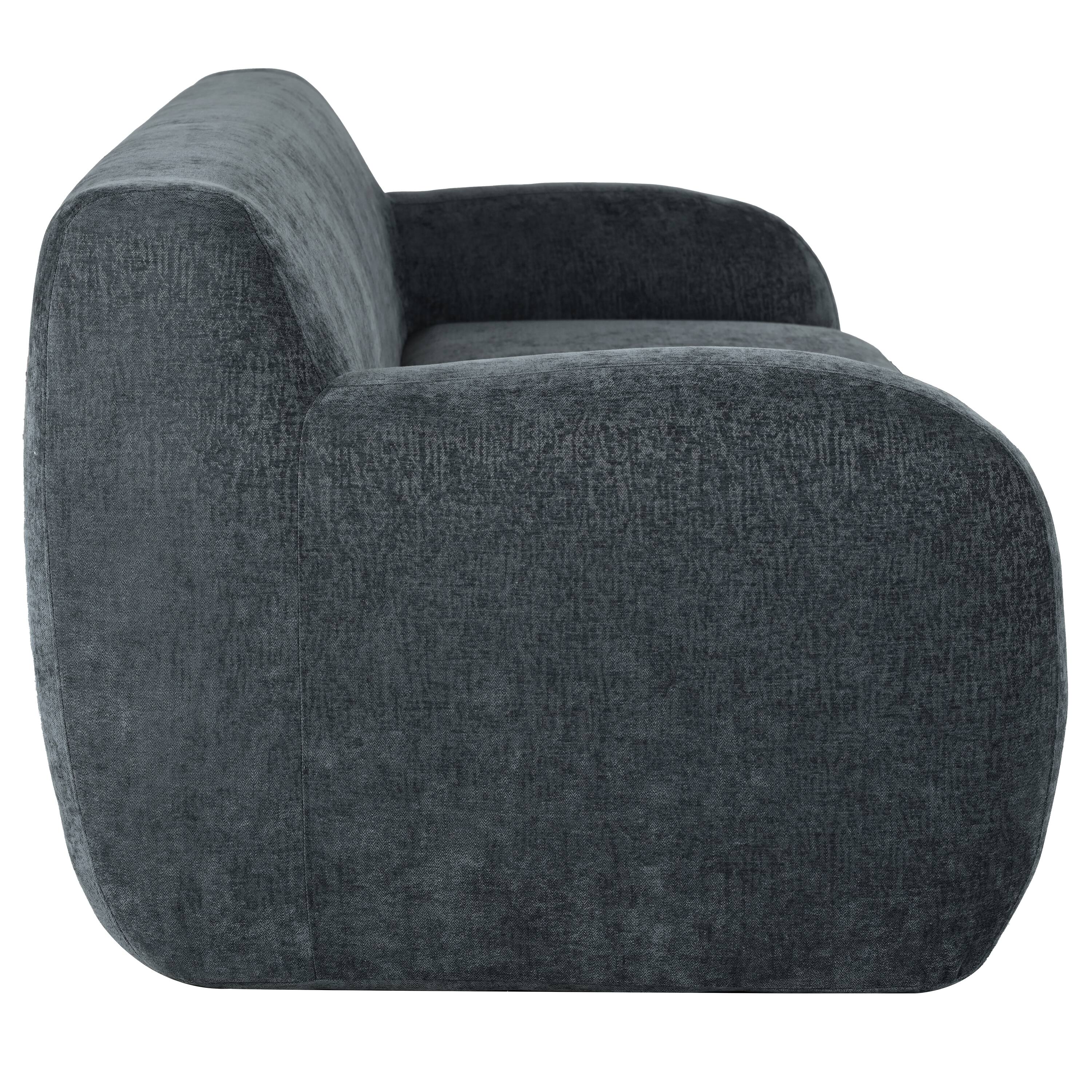 Alt View 6. Tiramisubest - 81.5" Minimalist Compression Sofa, Curved Design, 3-Seater Casual Sofa for Living Rooms, Bedrooms, and Apartments,Gray - Gray.