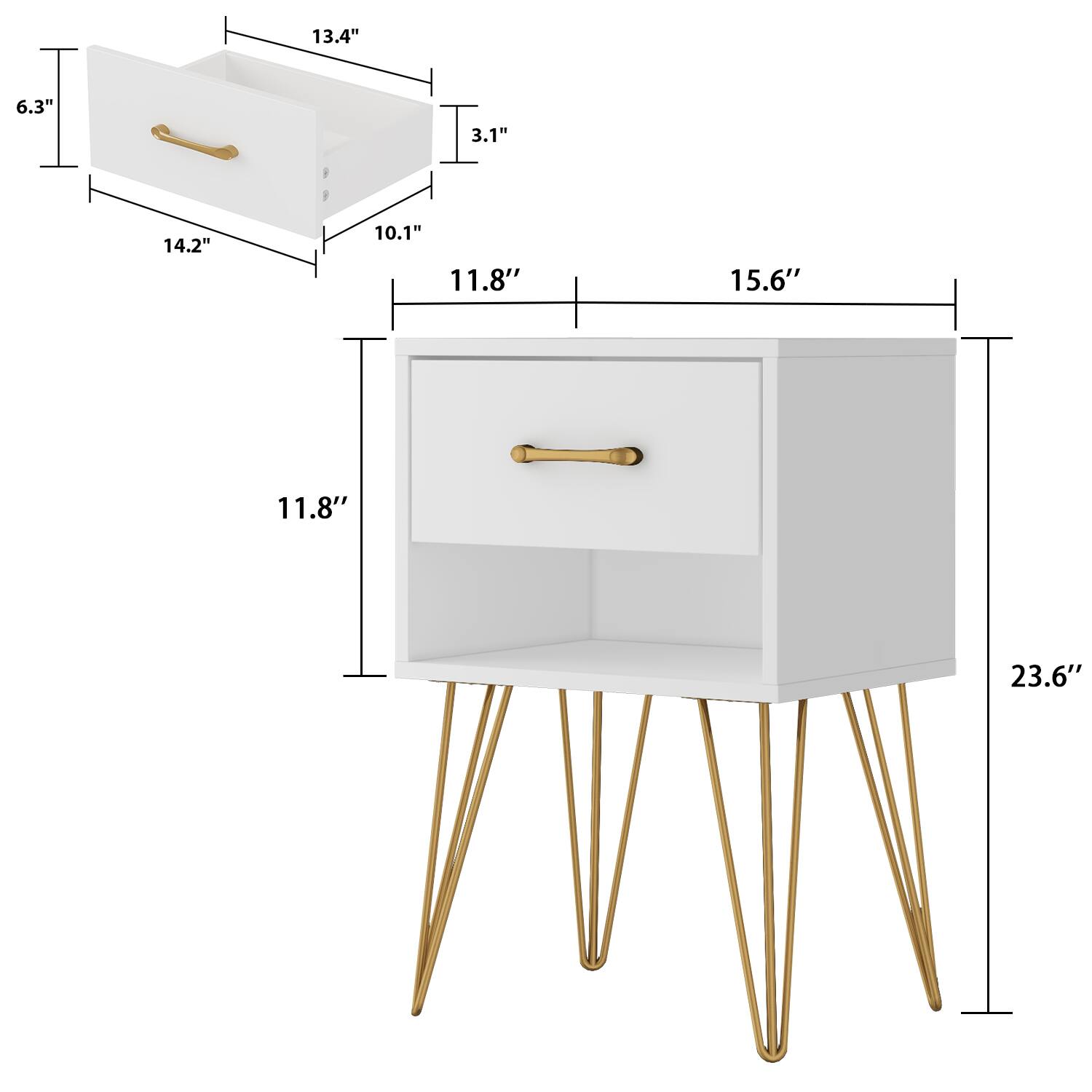 10.1", 11.8", 13.4", 14.2", 15.6", 23.6", 6.3", 11.8"