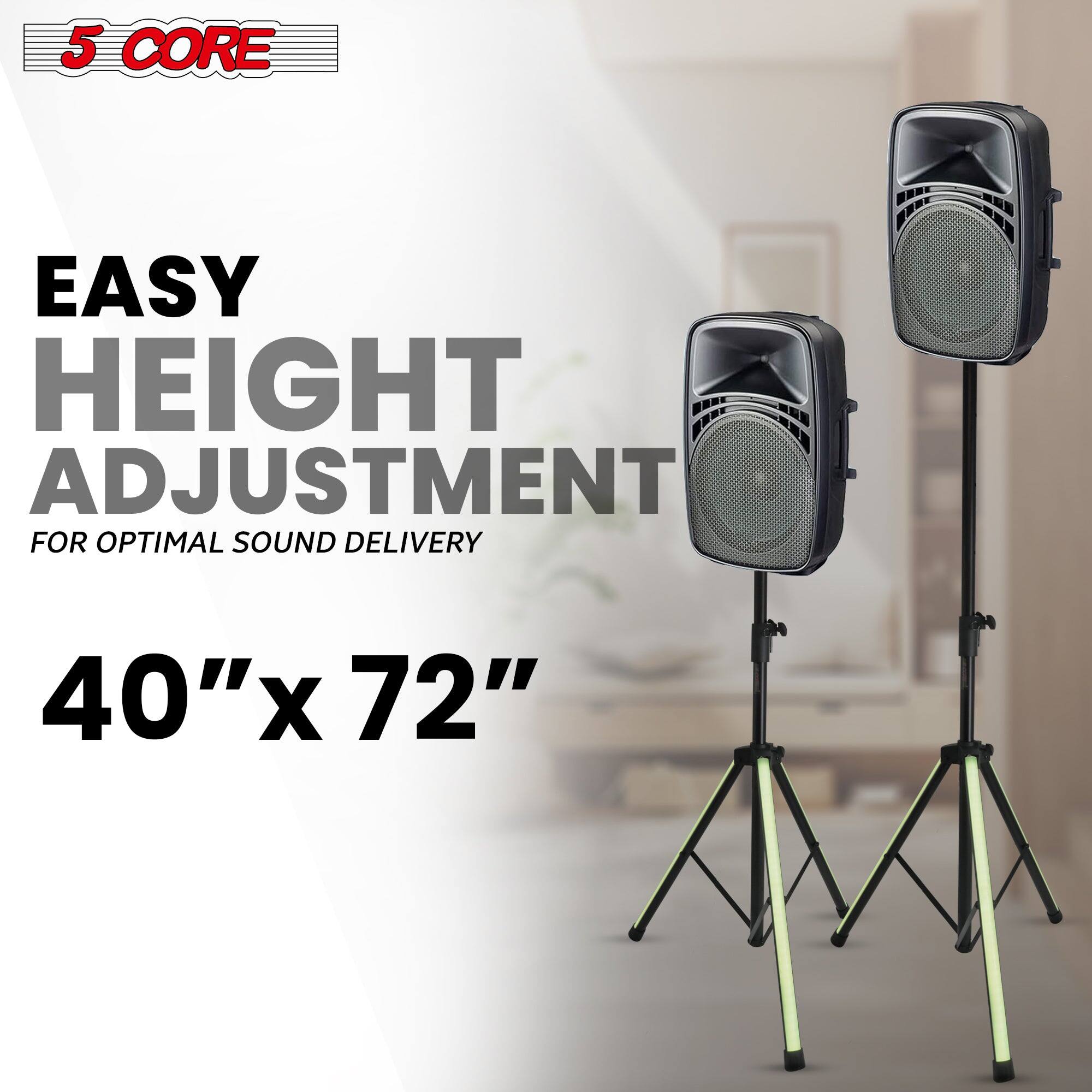 5 CORE EASY HEIGHT ADJUSTMENT FOR OPTIMAL SOUND DELIVERY 40" x 72"