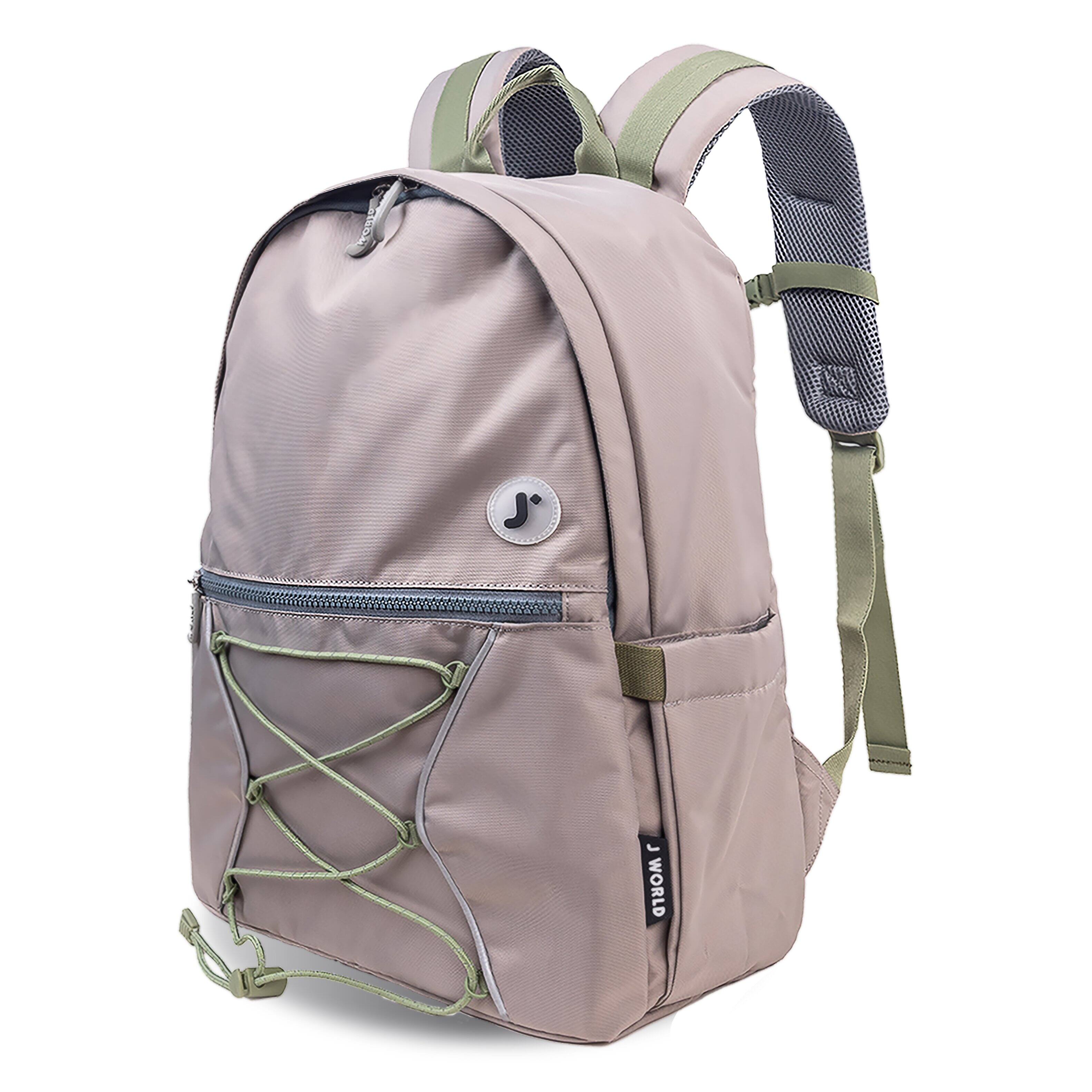 Angle. J World - J World Unisex Cristos Casual Backpack with Laptop Sleeve, Beige - BEIGE.
