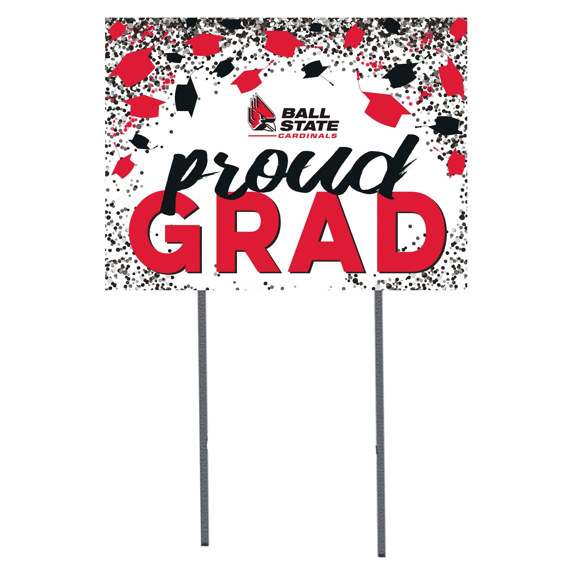 Ball State Cardinals 18" x 24" Proud Grad Yard Sign