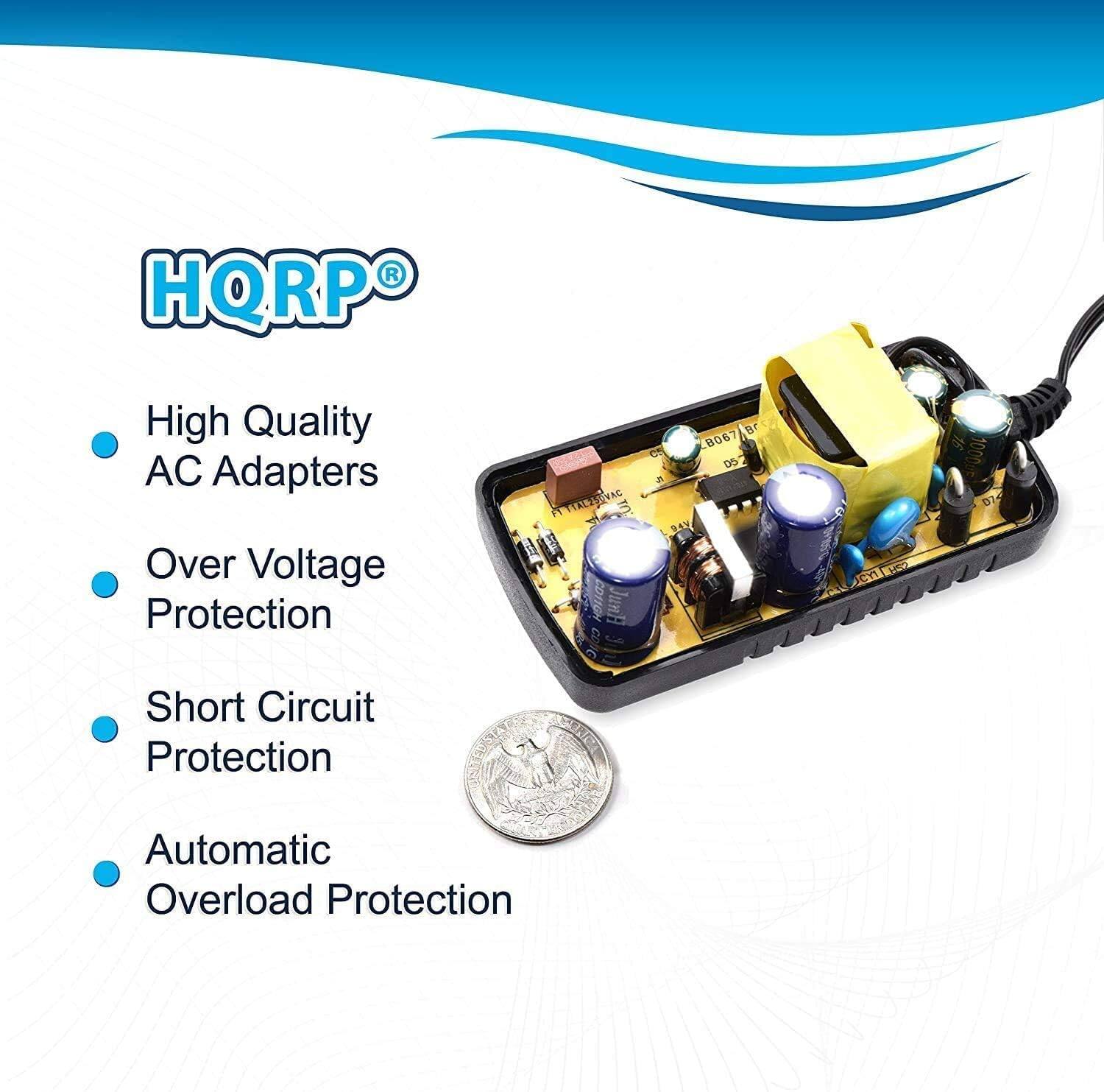 HQRP High Quality AC Adapters Over Voltage Protection Short Circuit Protection Automatic Overload Protection