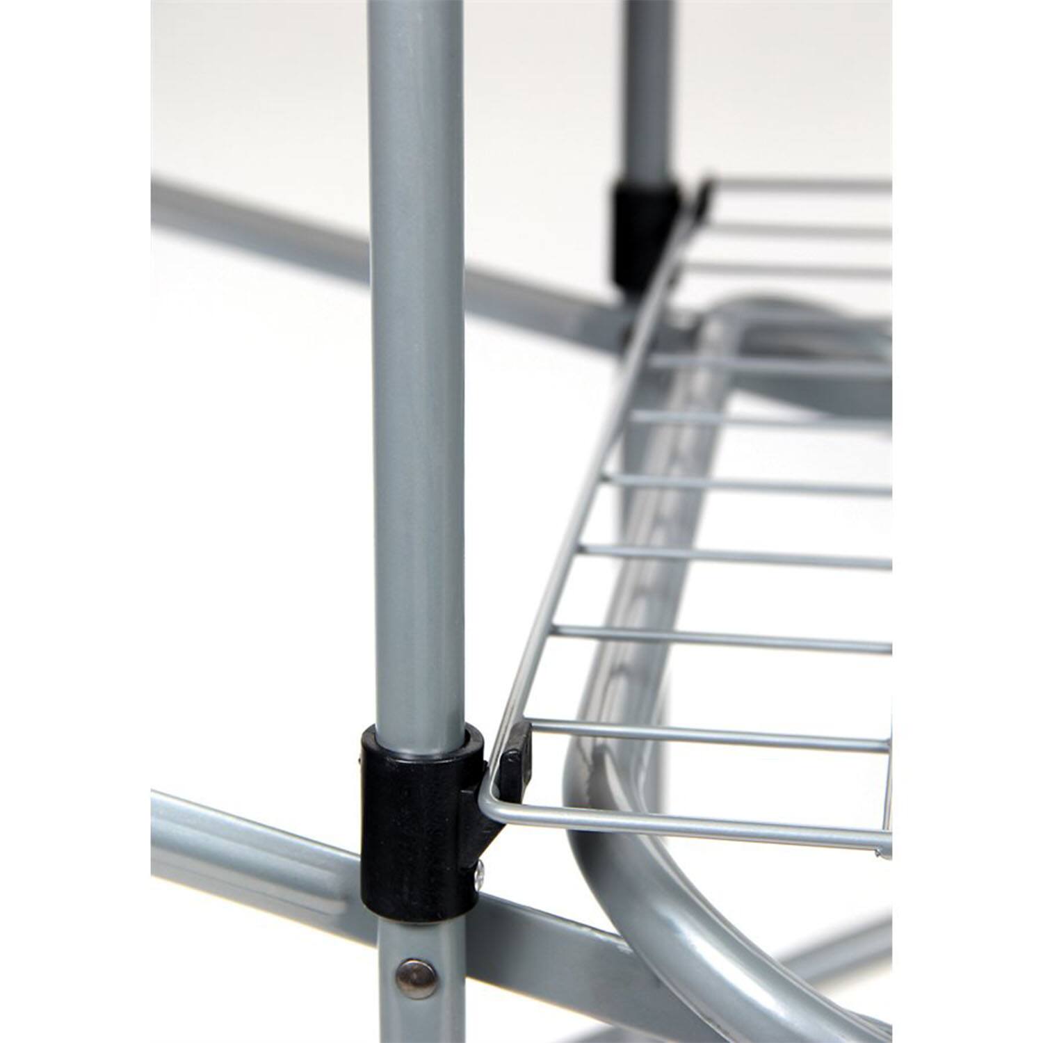 Alt View 3. Camco - Camco Deluxe Folding Outdoor Steel Grill Table with Side Tables, Hooks, and Case - Silver.