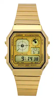 Casio - Vintage Digital Stainless Steel Quartz A130WEG-9A Unisex Watch - Gold
