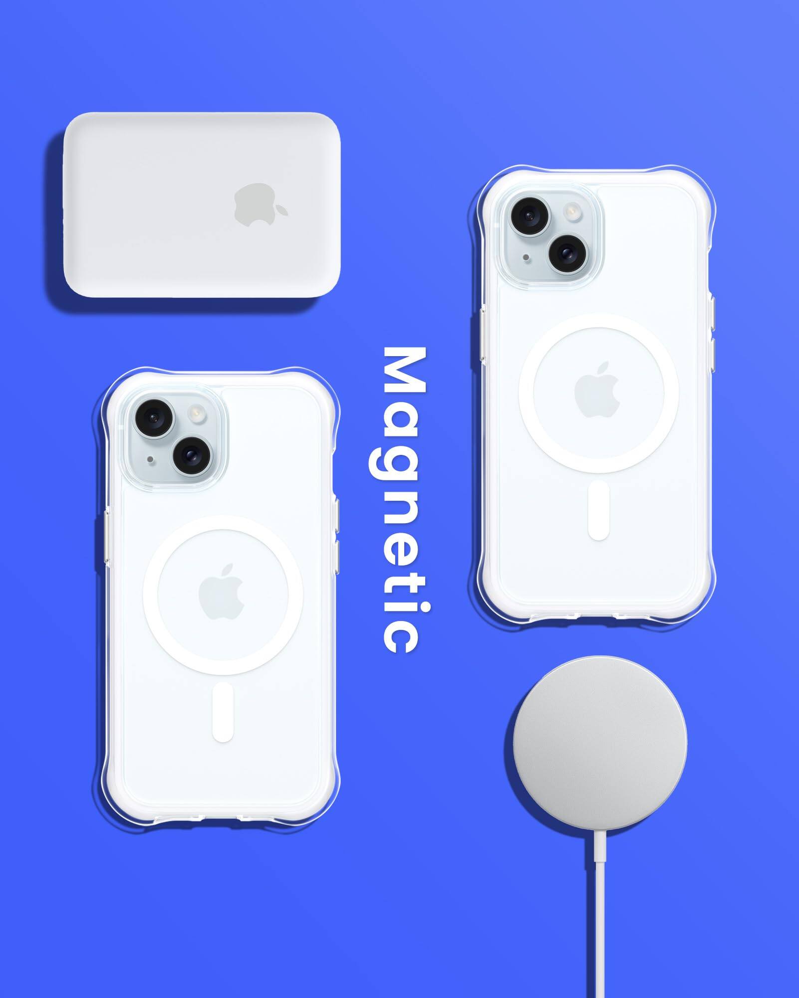 Alt View 6. Ornarto - ORNARTO Air Case for iPhone 15 Clear, Compatible with MagSafe, Military-Grade Drop Protection Case - White - White.