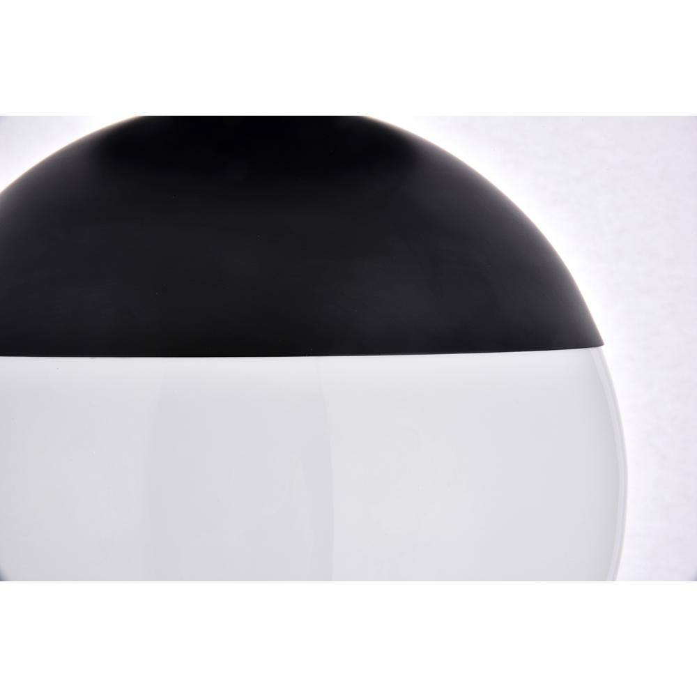 Alt View 1. Living District - Eclipse 1 Light Black Flush Mount With Frosted White Glass - Black And Frosted White.