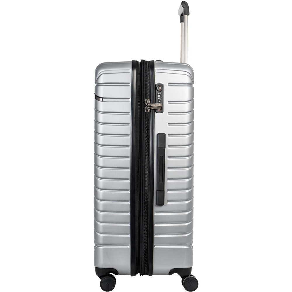 Angle View: Bugatti - Moscow 27" Expandable Spinner Suitcase - Silver