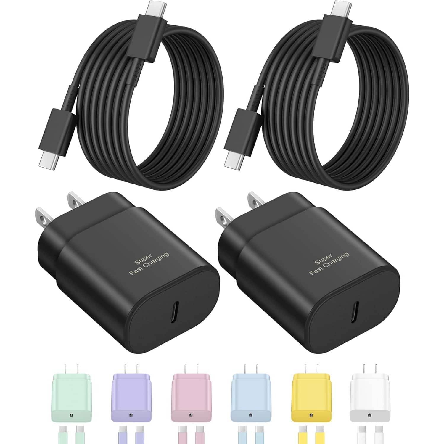 MOSZAR LLC - 25W USB-C Super Fast Charger for Samsung Galaxy & Android - Black