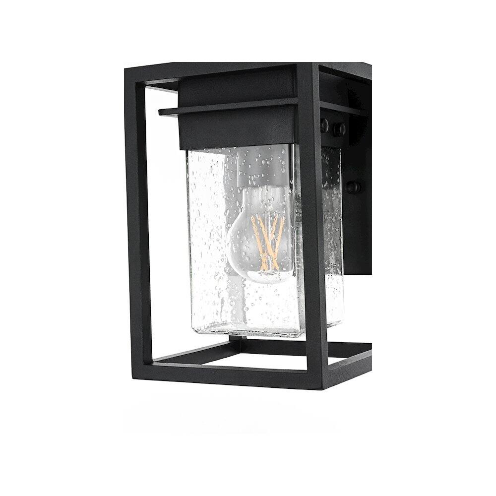 Left. Elegant Lighting - Morse 7 inch Outdoor Pendant in Black - Black.