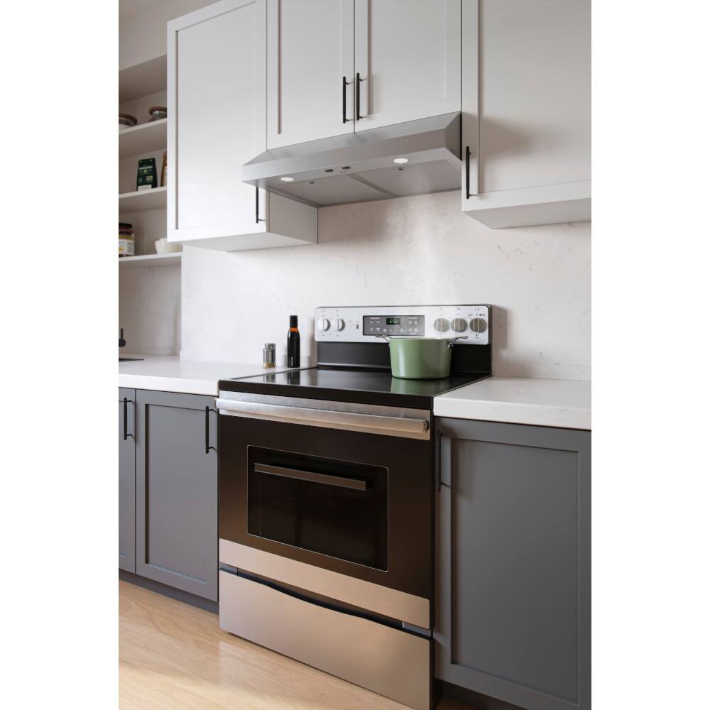 Alt View 8. Broan - Broan-NuTone 30-Inch Under Cabinet Range Hood, ENERGY STAR, 350 Max Blower CFM - Stainless Steel.