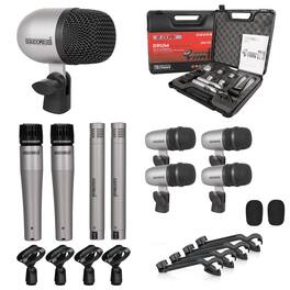 5 CORE - Drum Microphone Kit 9Pc All Metal Drummer Mics Tom/Snare & Cymbals Wired Instrument Drums Set
