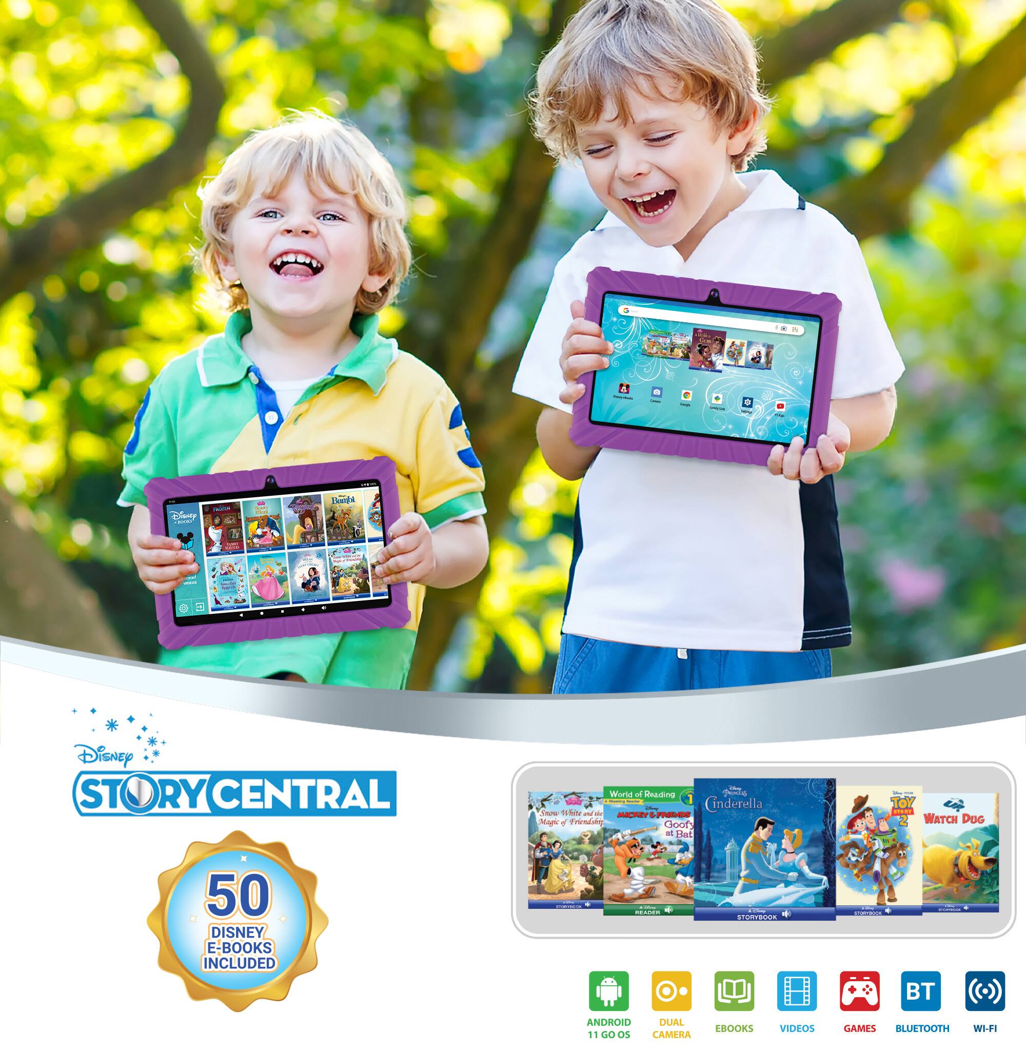 Disney STORY CENTRAL! 50 DISNEY E-BOOKS INCLUDED - ANDROID DUAL CAMERA EBOOKS VIDEOS GAMES BLUETOOTH WI-FI