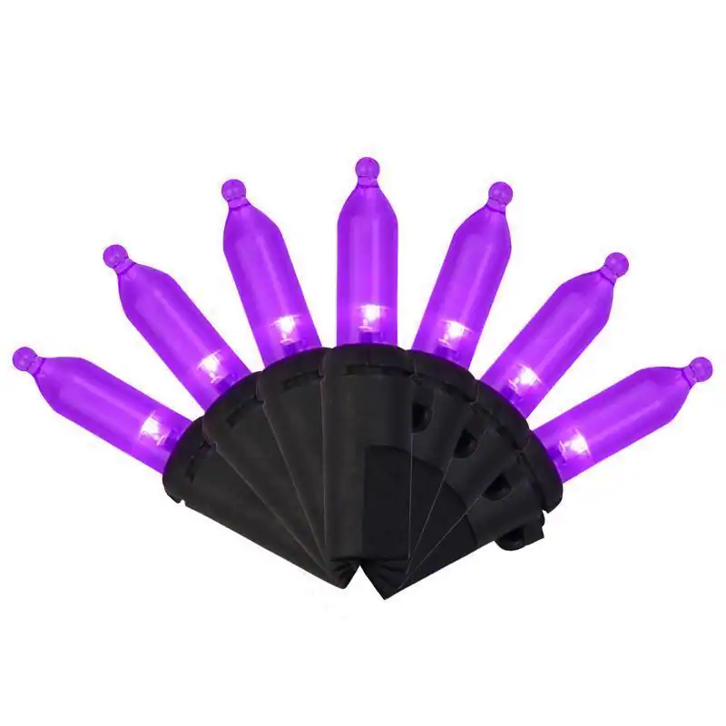 Front. Celebrations - Purple 100 ct LED Mini Halloween String Lights - Purple.