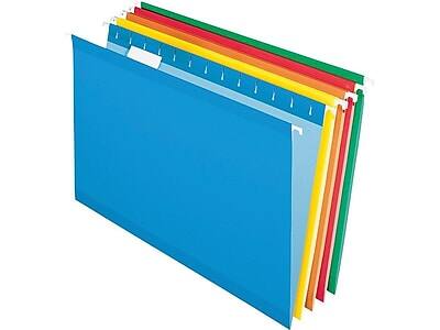 Front. Pendaflex - Hanging File Folder, Expansion, 5-Tab, Legal Size, 25/Box - Assorted Colors.