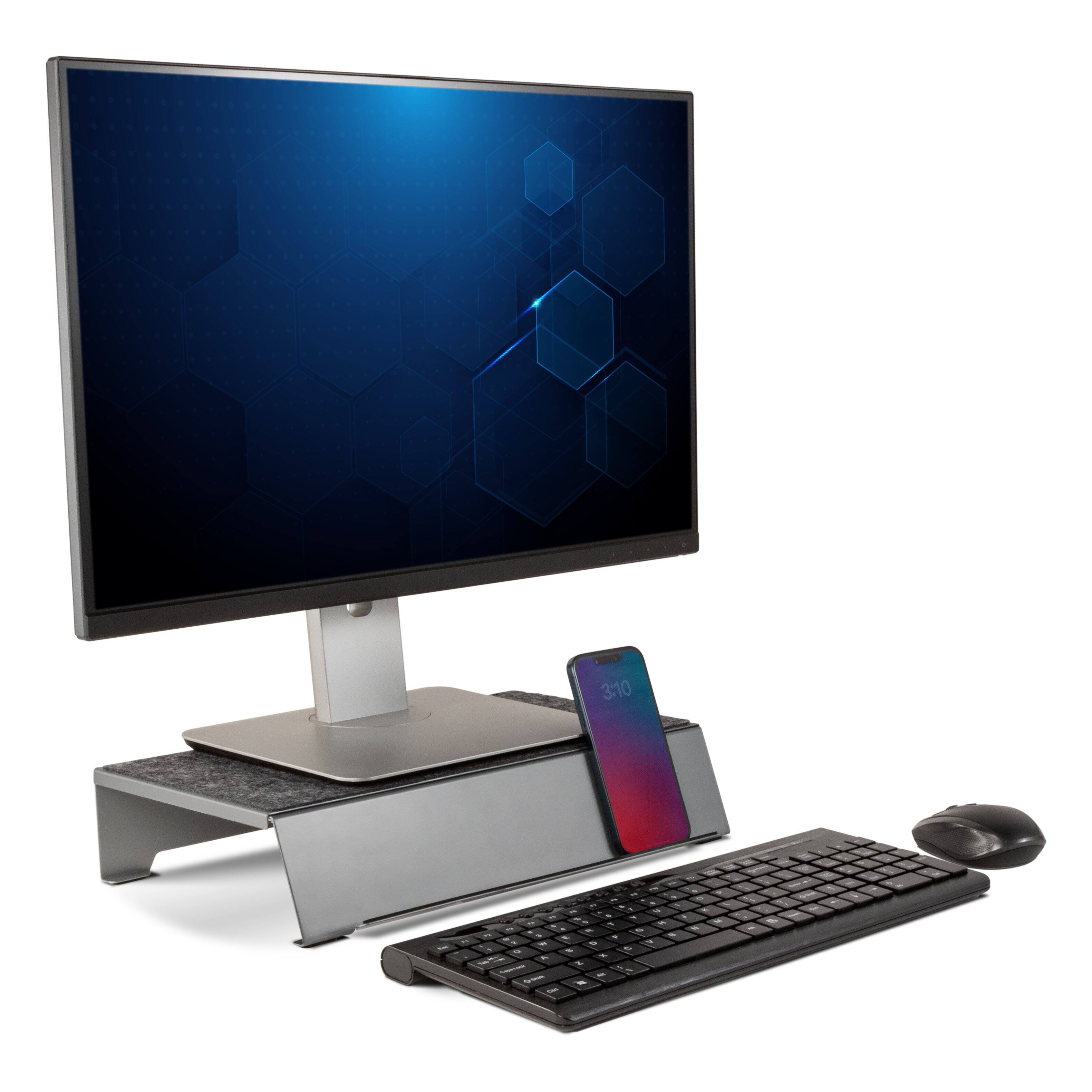 Left. Allsop - TechStyle Steel Monitor Stand Plus - GRAY.