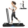 Front. Redliro - REDLIRO 2 in 1 Under Desk Folding Treadmills Walking Running Machine 7.6MPH for Home Office Black - Black.
