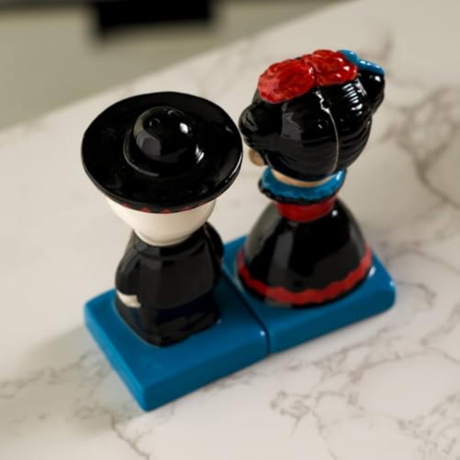 Alt View 3. Pacific Trading - Pacific Giftware Día de Los Muertos Inspired Ceramic Magnetic Salt and Pepper Shakers - Multicolor.