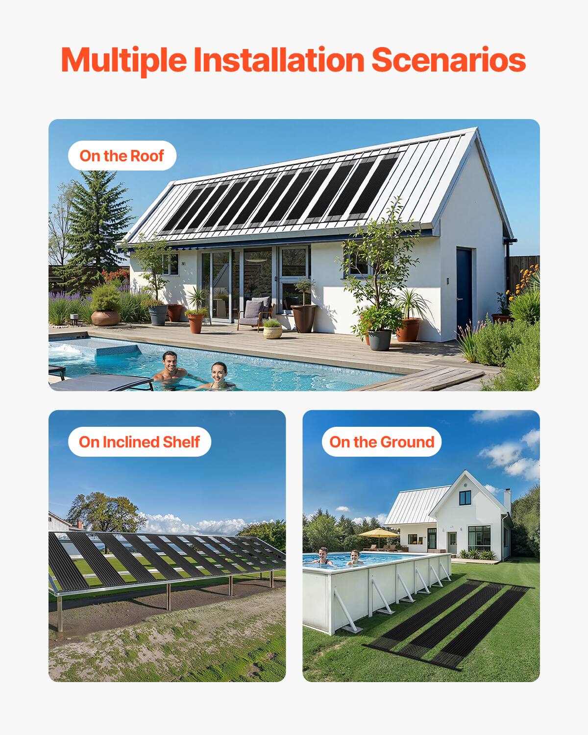 Multiple Installation Scenarios

- On the Roof
- On Inclined Shelf
- On the Ground