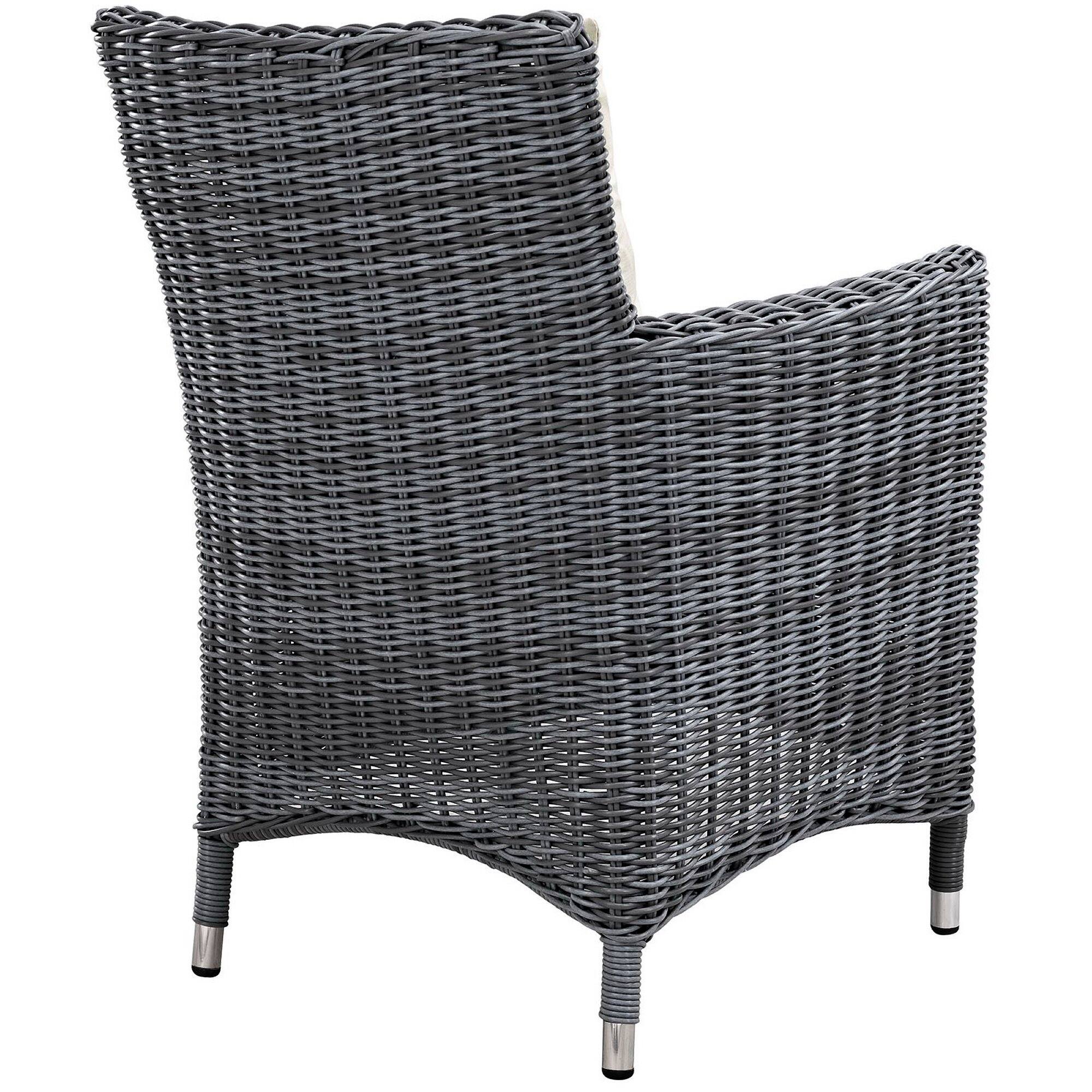 Left. Modway - Summon Dining Outdoor Patio Sunbrella® Armchair by Modway - Antique Canvas Beige.