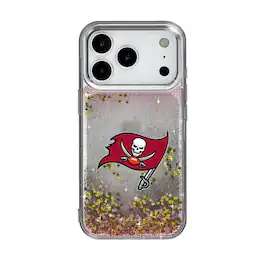 Keyscaper - NFL - Tampa Bay Buccaneers Linen Logo iPhone Glitter Case - 14 - Multicolor