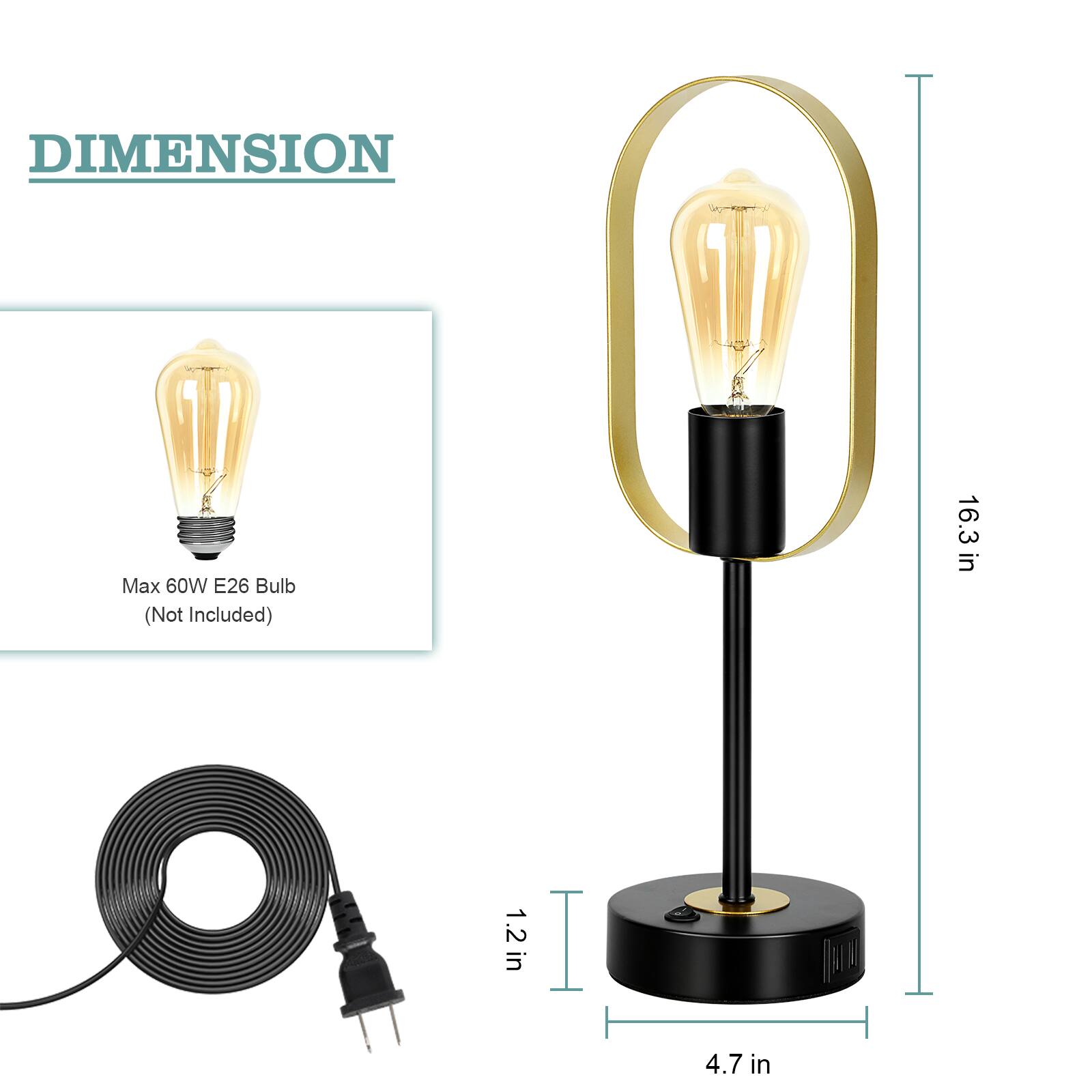 DIMENSION  
Max 60W E26 Bulb (Not Included)  
16.3 in  
1.2 in  
4.7 in