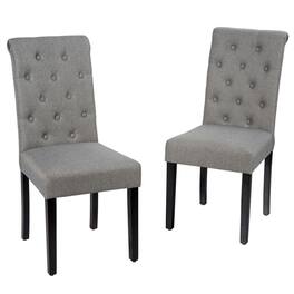 Kadyn - Dining Chairs, Kitchen Chairs Trattoria Chairs,2 Pieces Tufted Dining Chair Set with Adjustable Anti-Slip Foot Pads - Gray