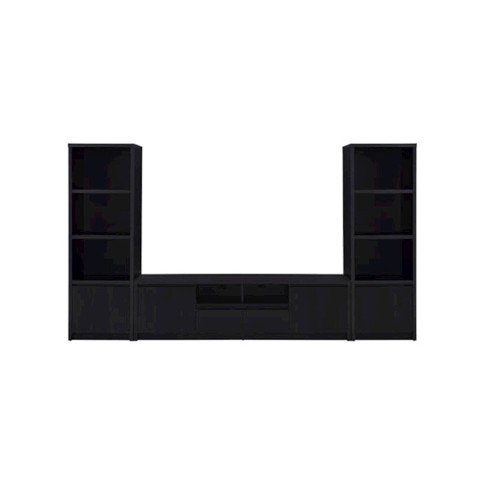 Front. Coaster Co. of America - Winfield 3-piece Entertainment Center 78-inch TV Stand Black - Black.