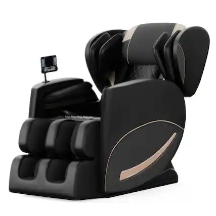Front. ZACHVO - Zero-Gravity Full-Body Massage Chair - Black.