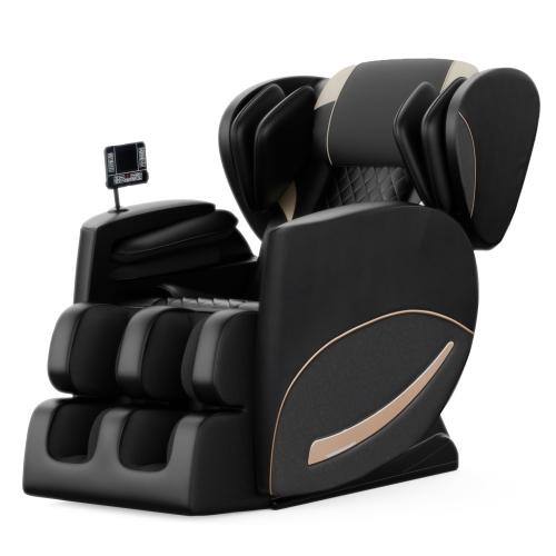 Front. ZACHVO - Zero-Gravity Full-Body Massage Chair - Black.