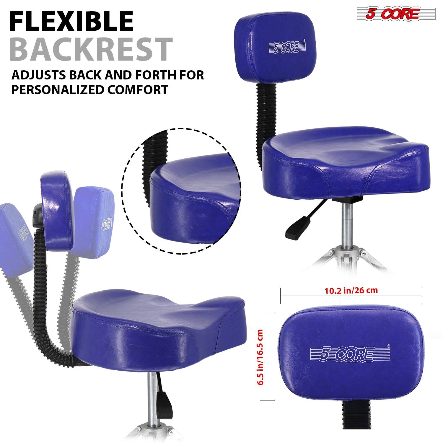 FLEXIBLE BACKREST  
ADJUSTS BACK AND FORTH FOR PERSONALIZED COMFORT  

5 CORE  

10.2 in/26 cm  

6.5 in/16.5 cm