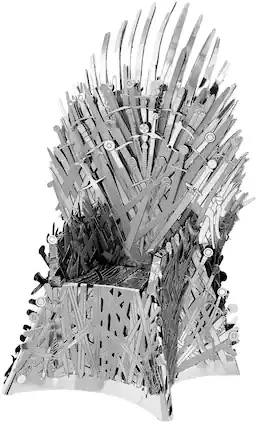 Metal Earth - Premium Series Game of Thrones Iron Throne 3D Metal Model Kit Fascinations - Silver