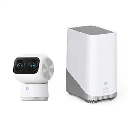 eufy - Indoor Cam S350 + HomeBase 3, Dual Cameras, 4K UHD, 8× Zoom, 360° PTZ, Human/Pet AI, Dual‑Band Wi‑Fi 6