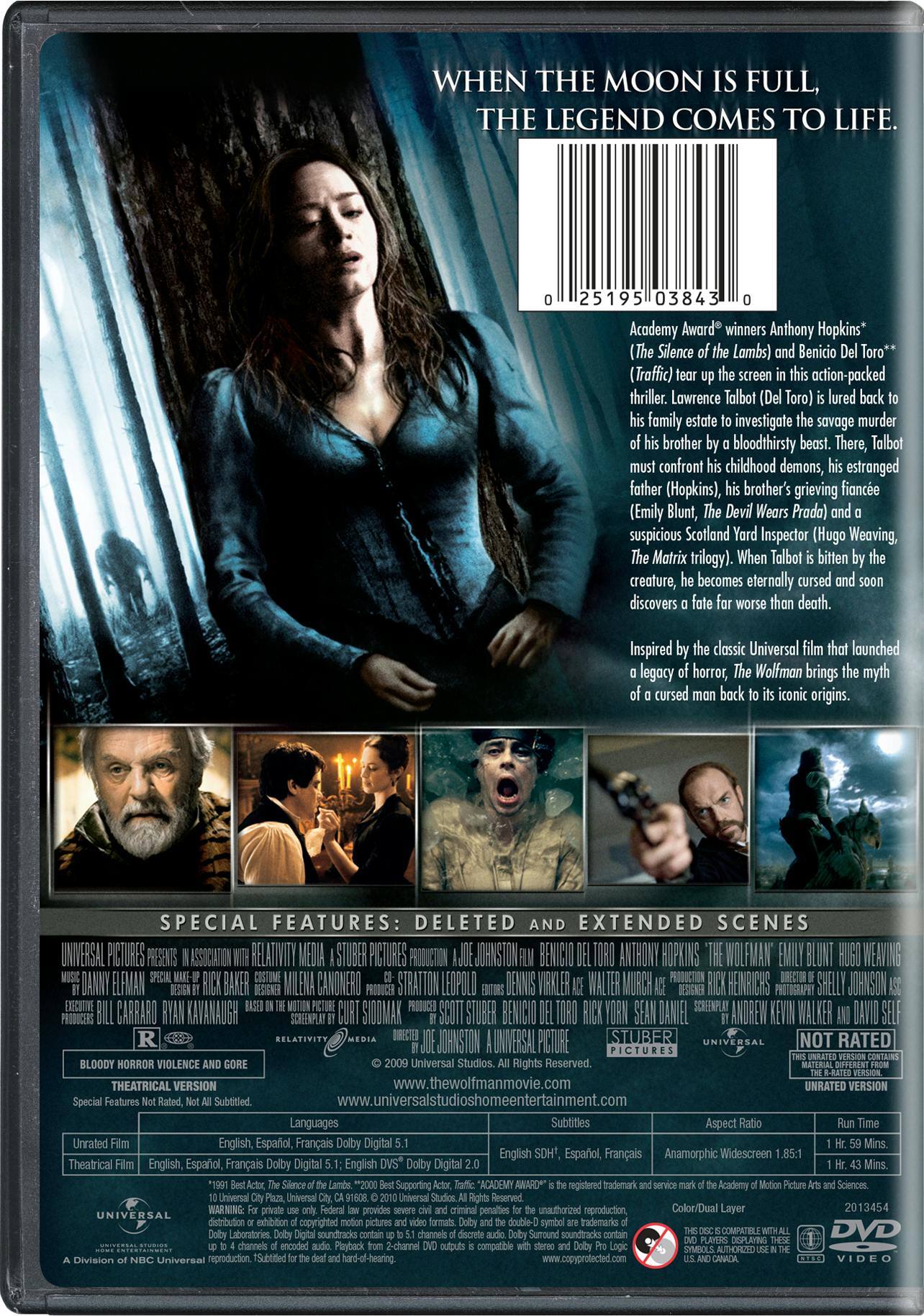 Back. The Wolfman (DVD Unrated Director's Cut) [DVD].