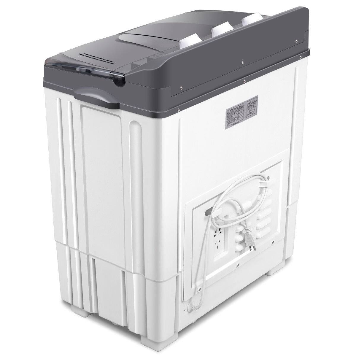Alt View 7. SKONYON - Twin Tub Portable Washing Machine with Spin Dryer and High Capacity Design - Gray.