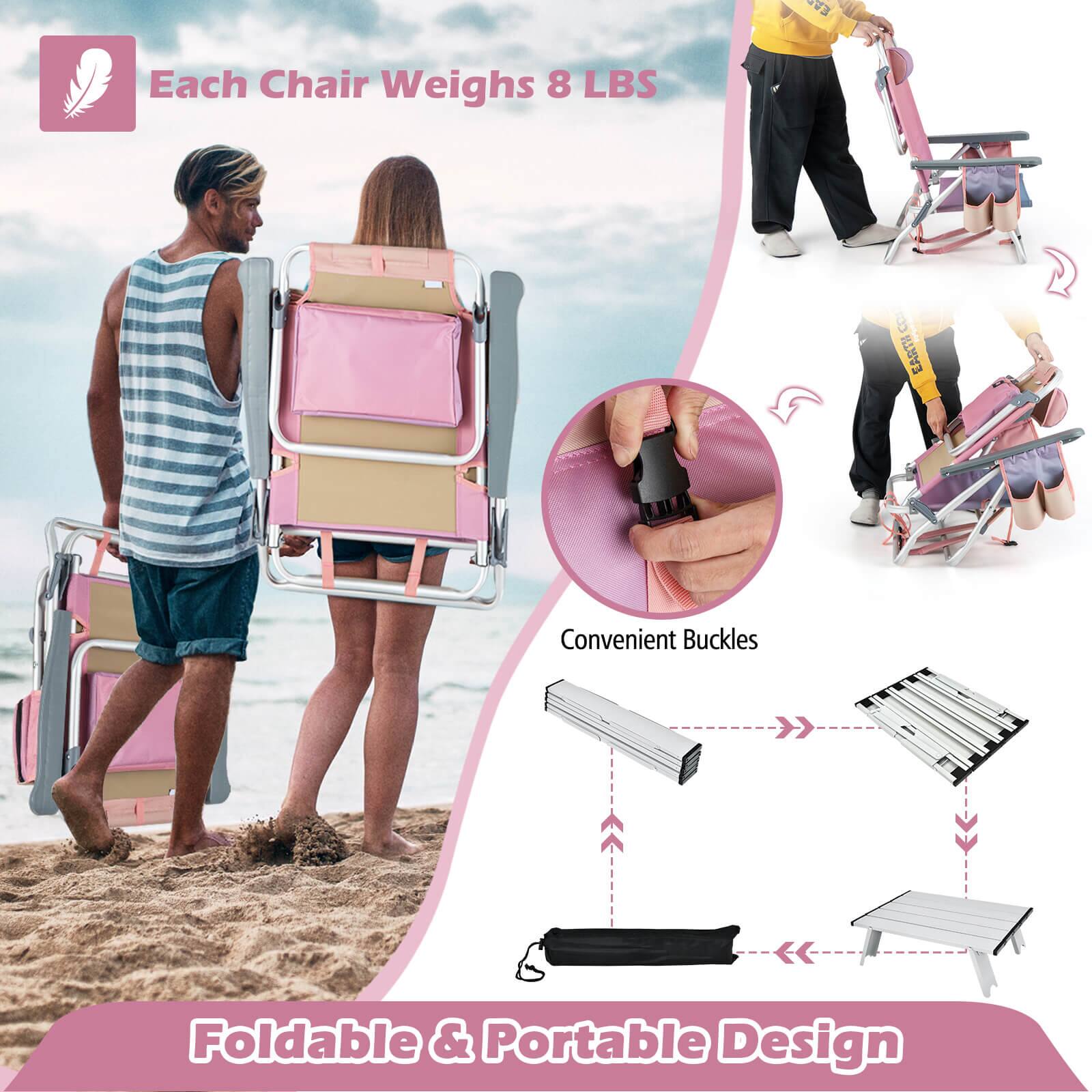 Each Chair Weighs 8 LBS

Convenient Buckles

Foldable & Portable Design