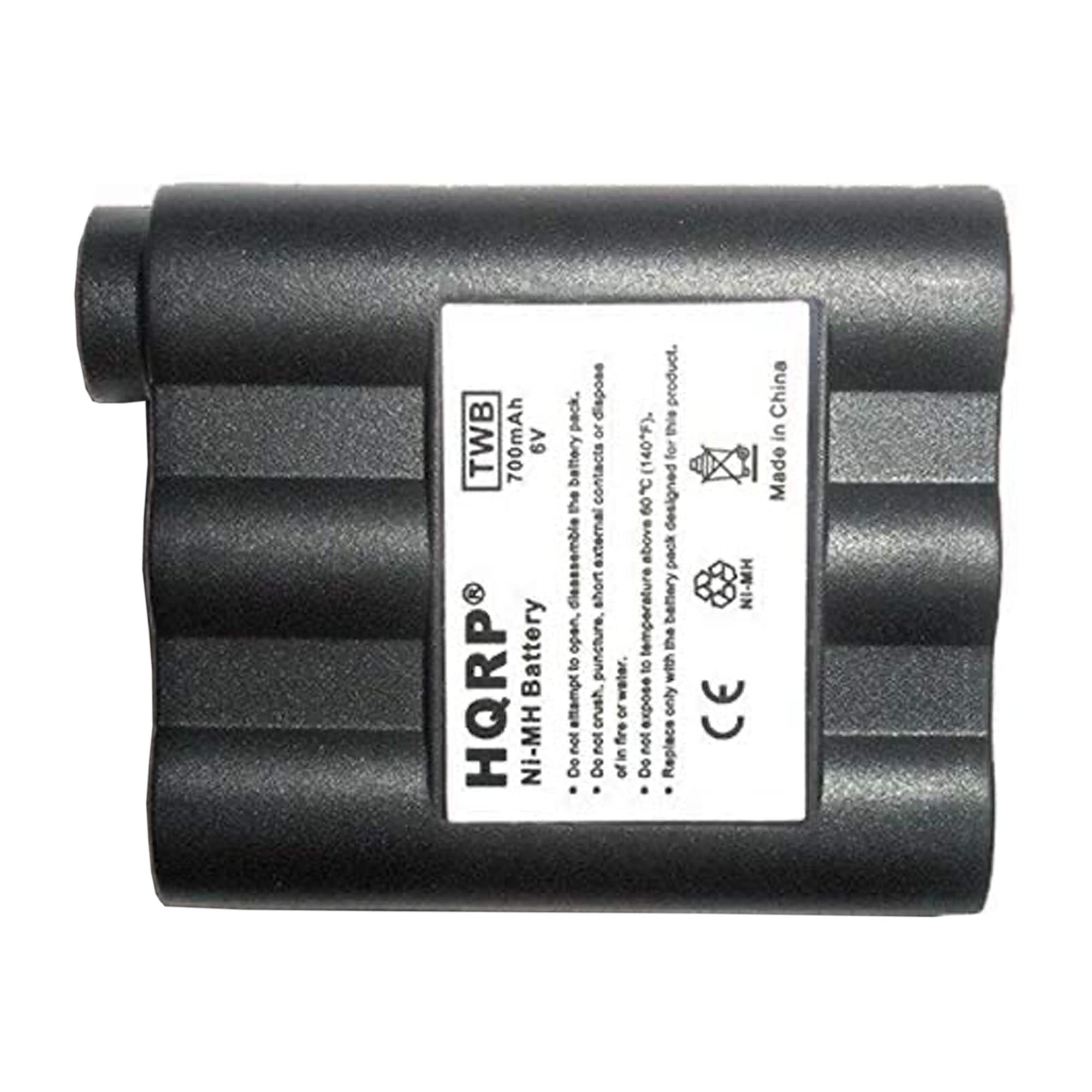 TWB 700mAh 9V Ni-MH Battery Pack.  
- Do not disassemble, open, dispose of or crush.  
- Do not expose to fire or water.  
- Do not expose to temperatures above 140°F (60°C).  
- Replace only with Ni-MH battery.  
Made in China.