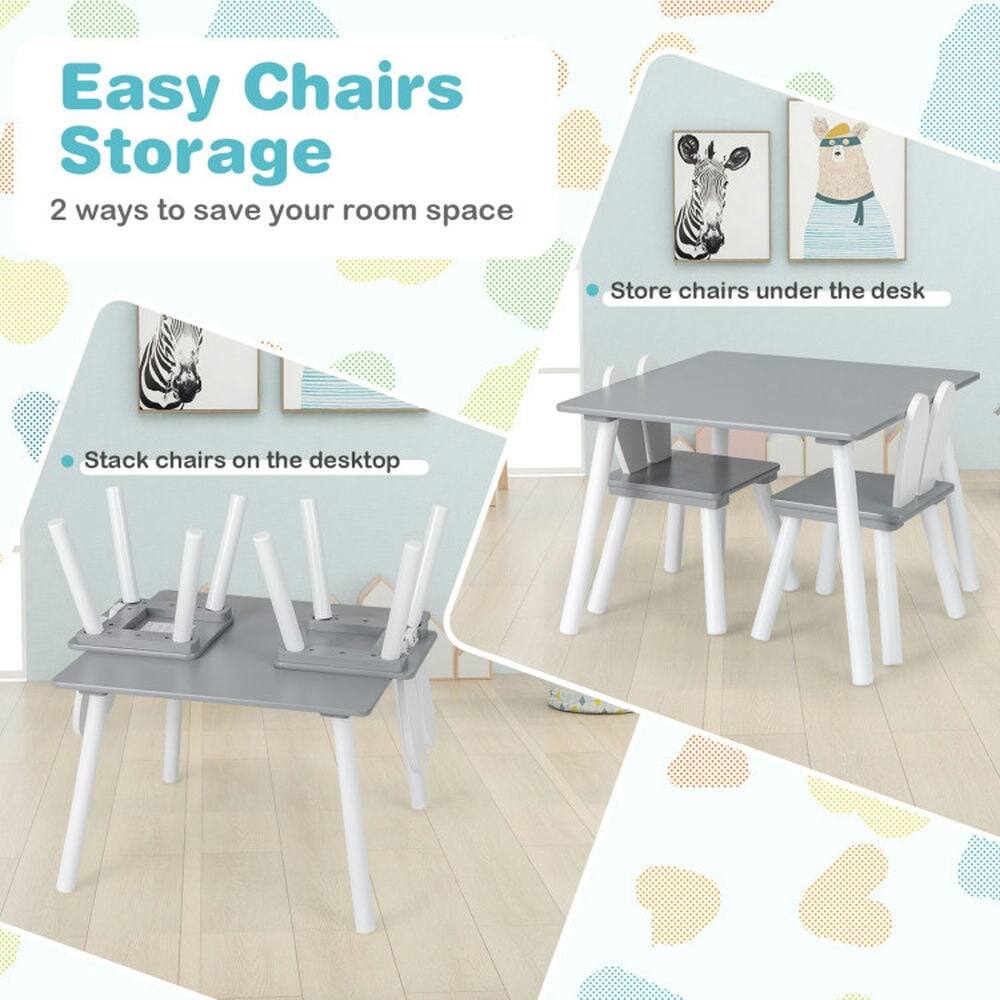 Easy Chairs Storage  
2 ways to save your room space  
- Store chairs under the desk  
- Stack chairs on the desktop