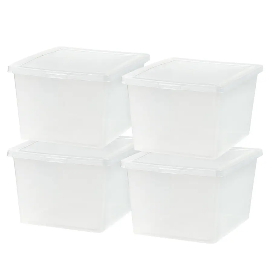 Spaced Retrieval Task IRIS USA Plastic Storage Bin Tote Organizing Container with Latching ...