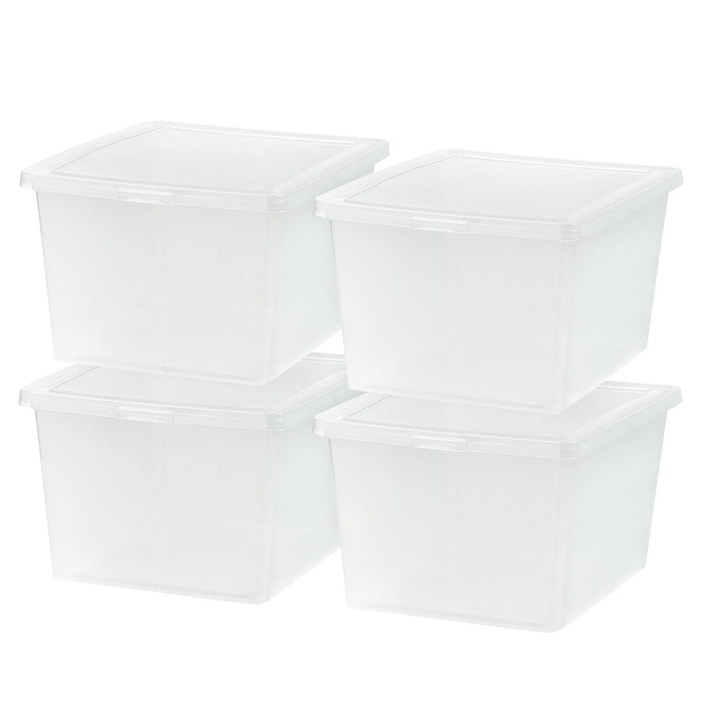IRIS USA Plastic Storage Bin Tote Organizing Container with Latching ...