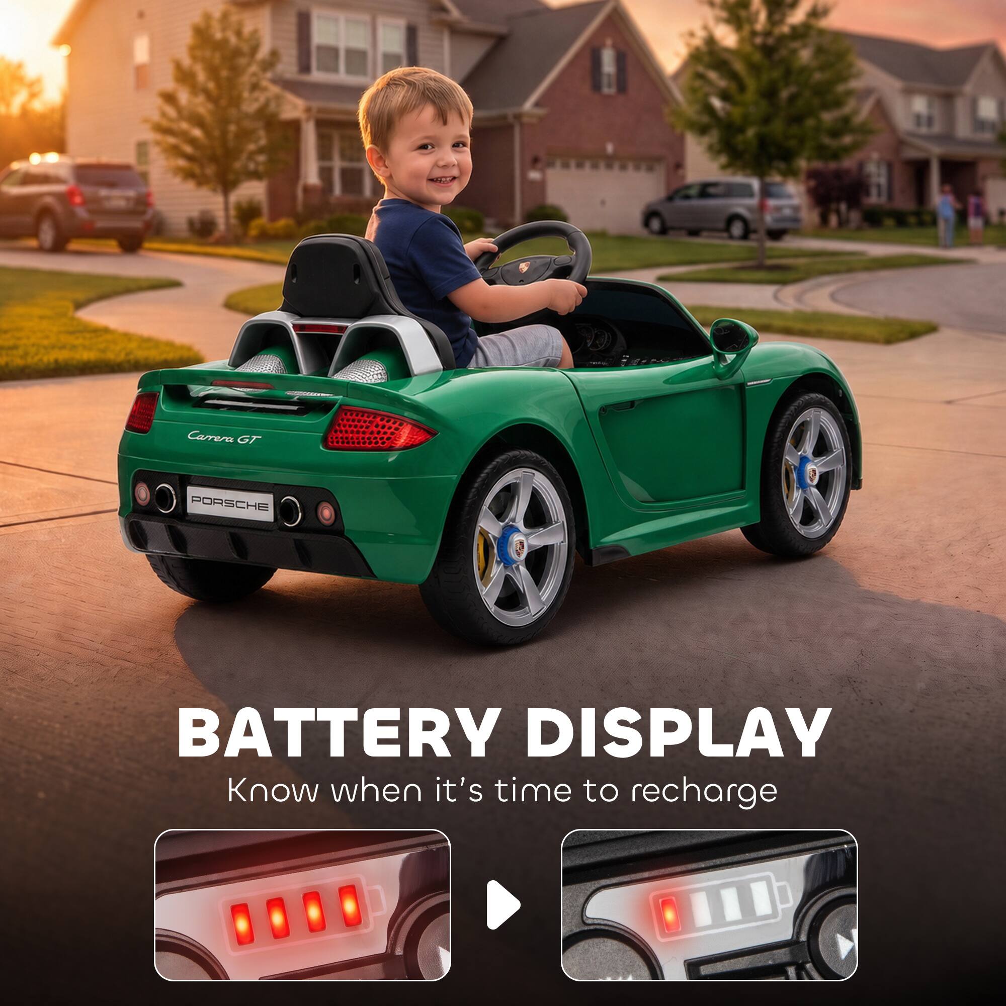 Carrera GT  
PORSCHE  
BATTERY DISPLAY  
Know when it's time to recharge