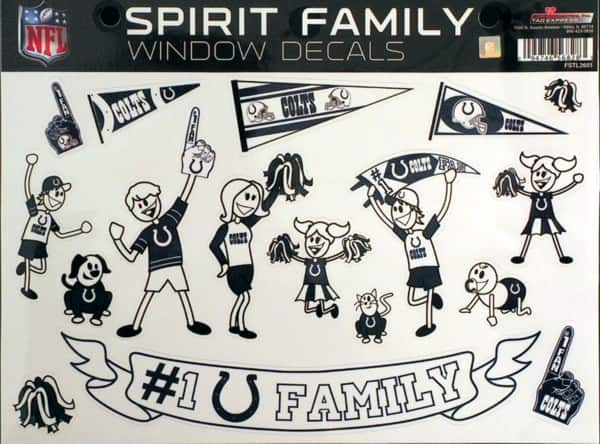Rico Industries - Indianapolis Colts Spirit Family Car Window Decals - Multi