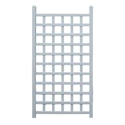 Front. Dura-Trel - Dura-Trel Country Garden 35 x 66 Inch Vinyl Outdoor Garden Patio Trellis, White - White.
