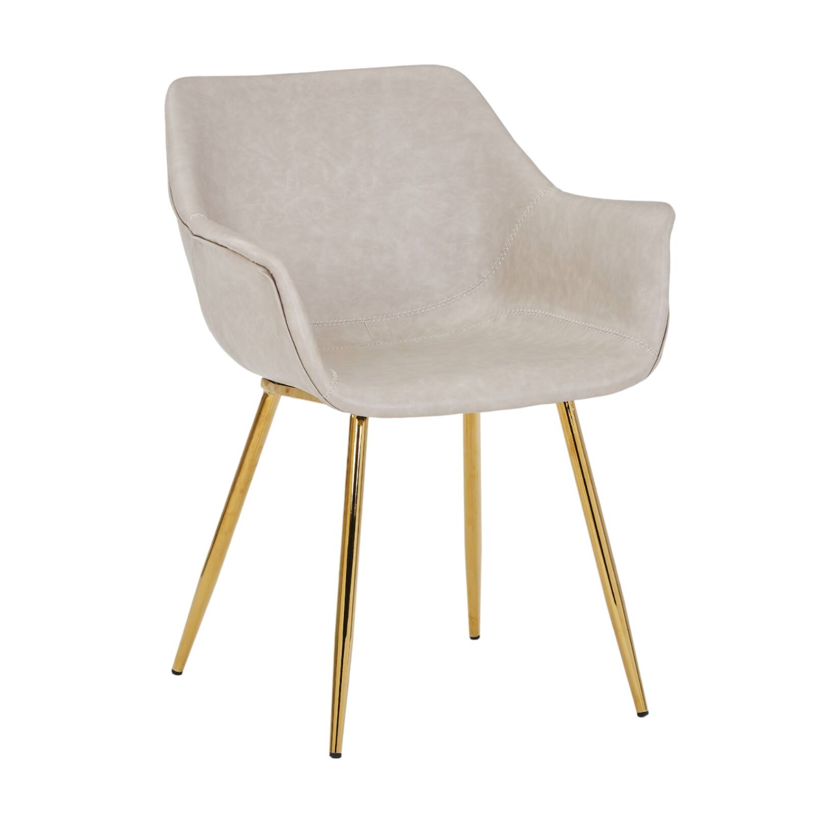 Alt View 6. LeisureMod - Markley 2-PCS Ergonomic Upholstered Leather Dining Chair - Modern Mid Century Industrial Kitchen Accent Chair - Light Grey.