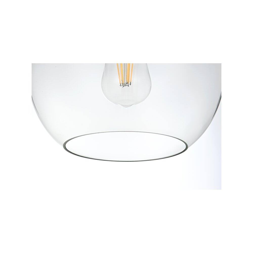 Alt View 5. Living District - Baxter 20 Inch Pendant Clear Shade in Satin Gold - Satin Gold And Clear.
