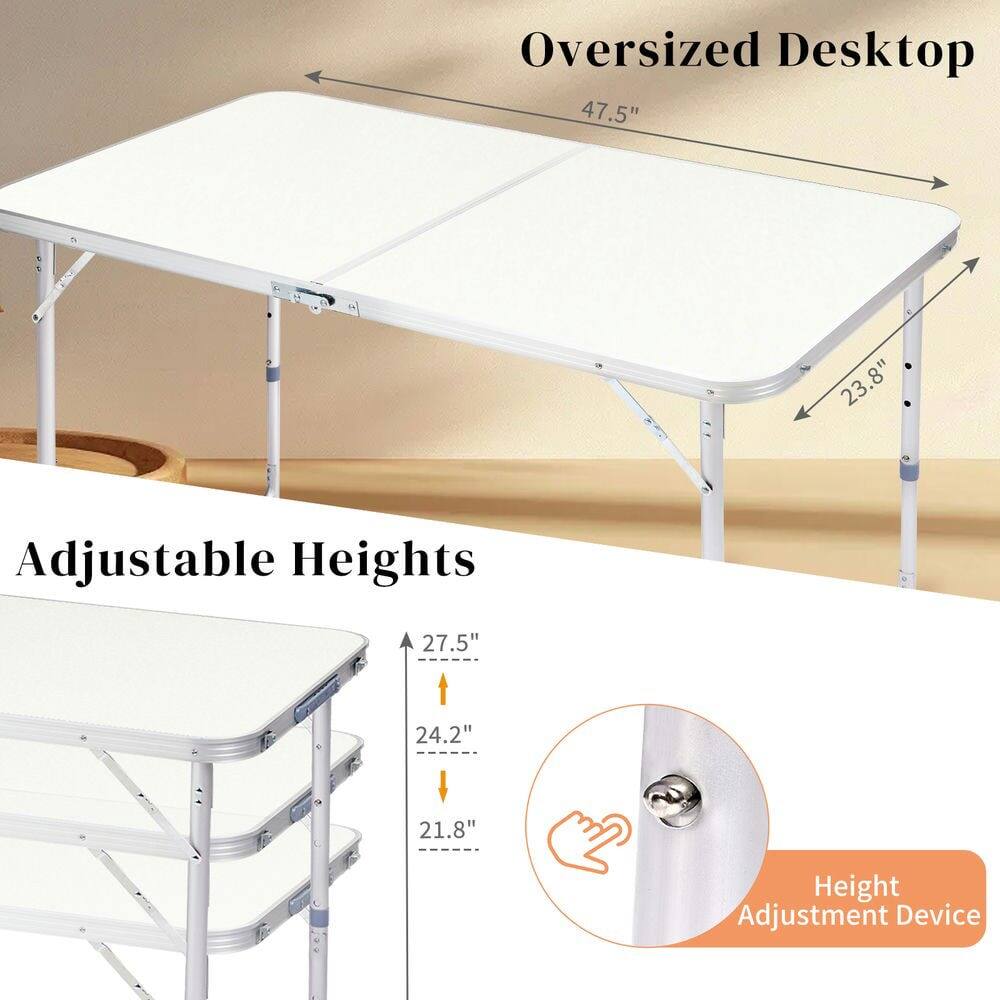 Oversized Desktop  
47.5" x 23.8"  
Adjustable Heights  
27.5" - 24.2" - 21.8"  
Height Adjustment Device