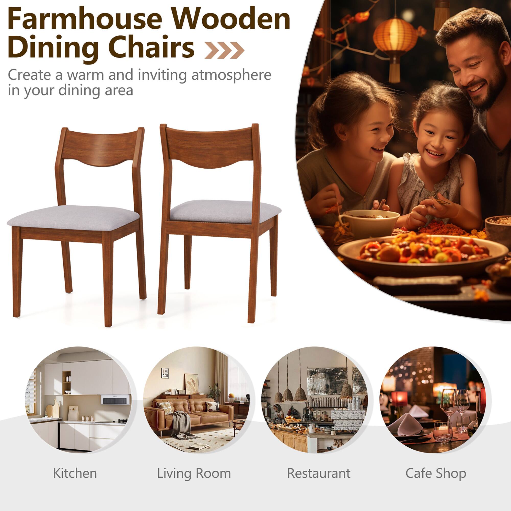 Farmhouse Wooden Dining Chairs >>>  
Create a warm and inviting atmosphere in your dining area  

Kitchen  
Living Room  
Restaurant  
Cafe Shop